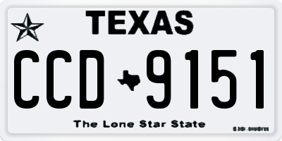 TX license plate CCD9151