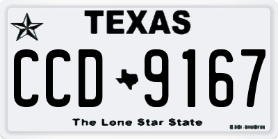 TX license plate CCD9167