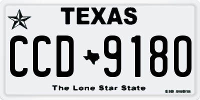 TX license plate CCD9180