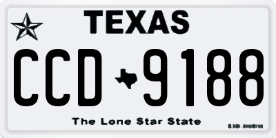 TX license plate CCD9188