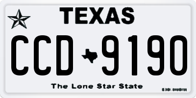TX license plate CCD9190