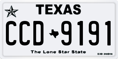 TX license plate CCD9191