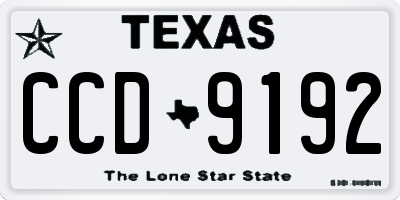 TX license plate CCD9192