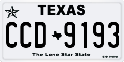 TX license plate CCD9193