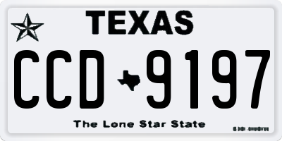 TX license plate CCD9197