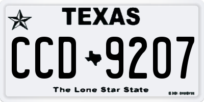 TX license plate CCD9207