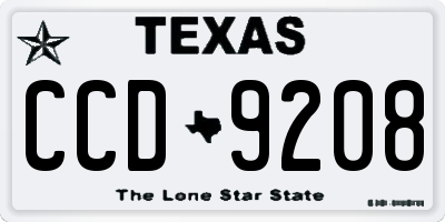 TX license plate CCD9208