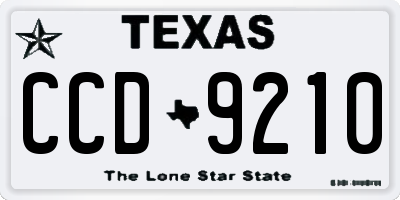 TX license plate CCD9210
