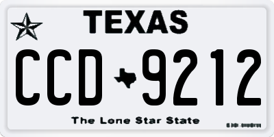 TX license plate CCD9212