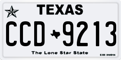 TX license plate CCD9213