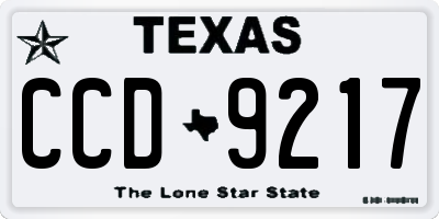 TX license plate CCD9217