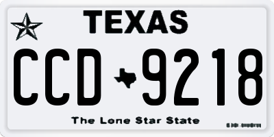 TX license plate CCD9218