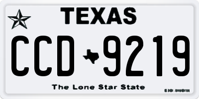 TX license plate CCD9219