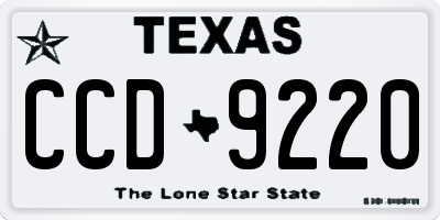 TX license plate CCD9220