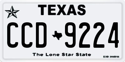 TX license plate CCD9224