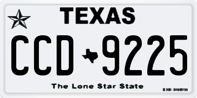 TX license plate CCD9225