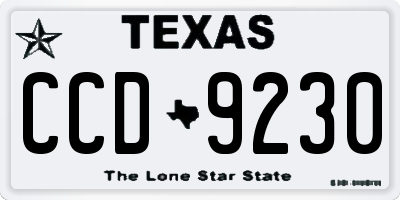 TX license plate CCD9230