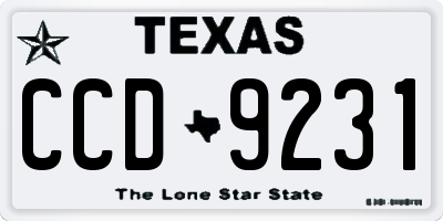 TX license plate CCD9231