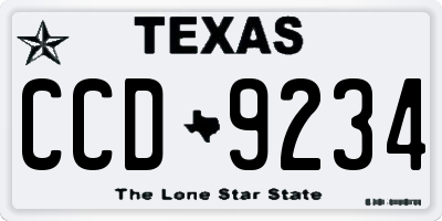 TX license plate CCD9234