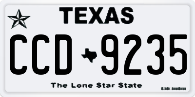 TX license plate CCD9235
