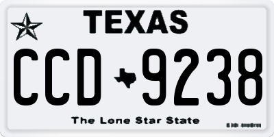 TX license plate CCD9238