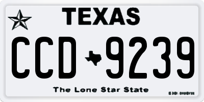TX license plate CCD9239