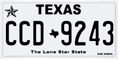 TX license plate CCD9243