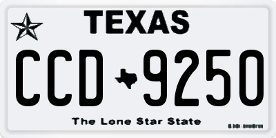 TX license plate CCD9250