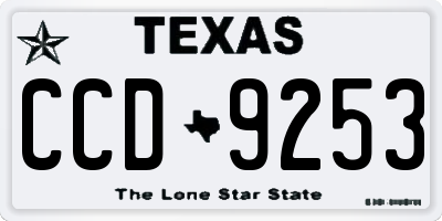 TX license plate CCD9253