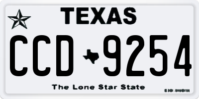 TX license plate CCD9254