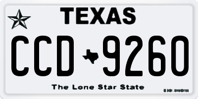 TX license plate CCD9260