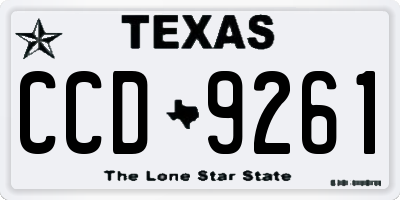 TX license plate CCD9261