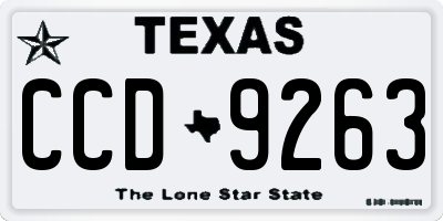 TX license plate CCD9263