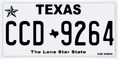 TX license plate CCD9264