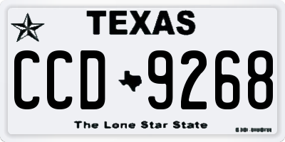 TX license plate CCD9268