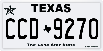 TX license plate CCD9270