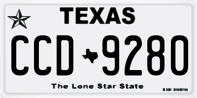 TX license plate CCD9280