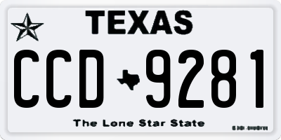 TX license plate CCD9281