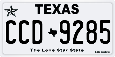 TX license plate CCD9285