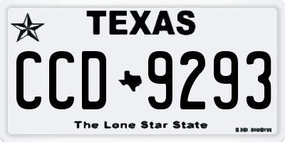 TX license plate CCD9293
