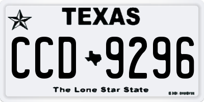 TX license plate CCD9296