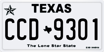 TX license plate CCD9301
