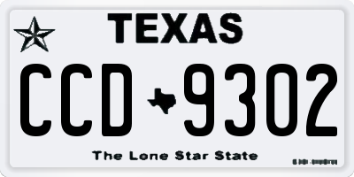 TX license plate CCD9302