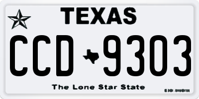 TX license plate CCD9303