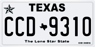 TX license plate CCD9310