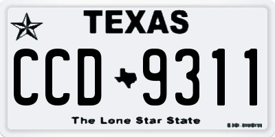 TX license plate CCD9311