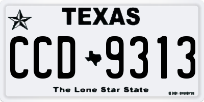 TX license plate CCD9313