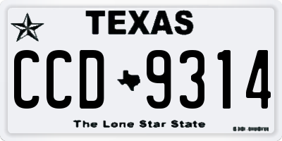 TX license plate CCD9314