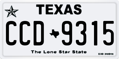 TX license plate CCD9315