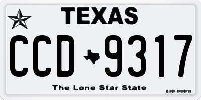 TX license plate CCD9317